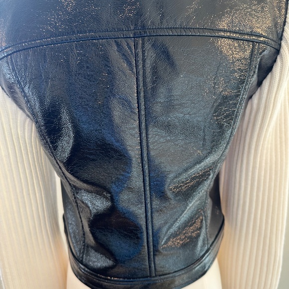 NEW WITH TAGS Cinq a Sept Knit Sleeve Ciara Jacket/XXS/XS Black& ivory - Picture 11 of 16